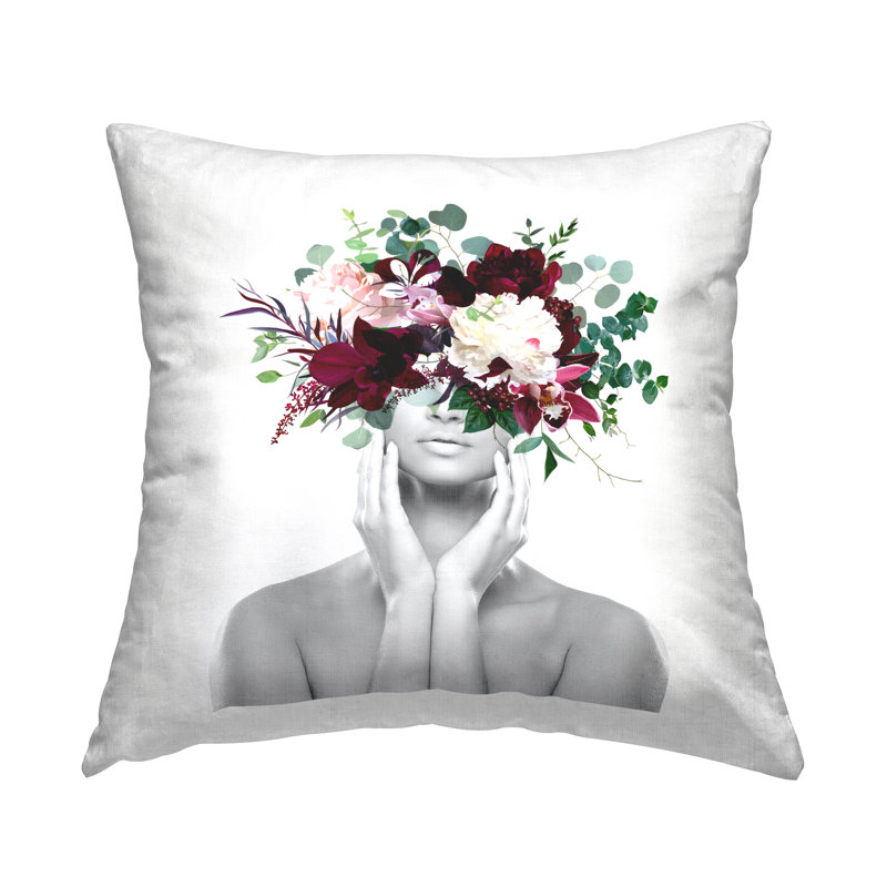 Coussin décoratif à motif floral moderne avec motif de fleurs par Irena Orlov