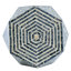 16 x 14 x 18 po, tabourets de jardin hexagonaux, table d'appoint unique Capiz, noir / blanc