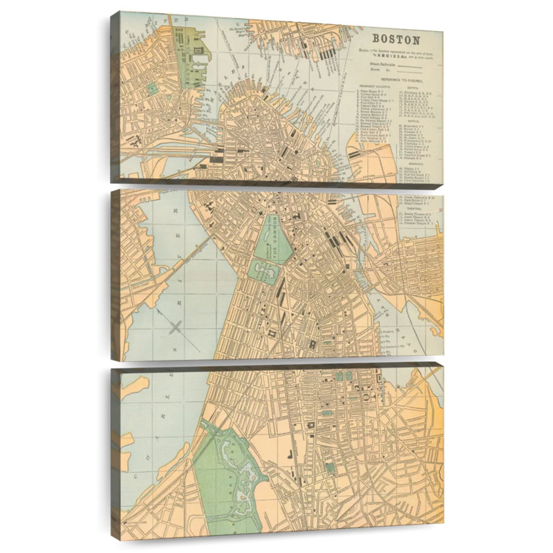 Aliaz Boston Map, 38" H x 24" W