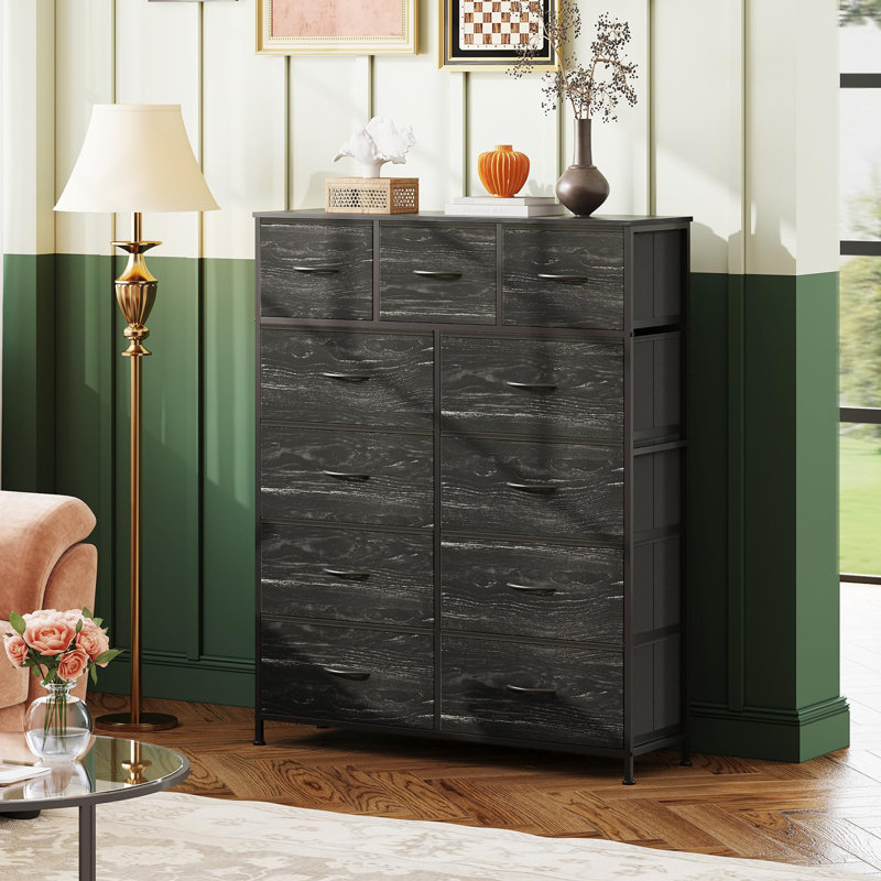 Commode 11 tiroirs xinyan, Gris anthracite