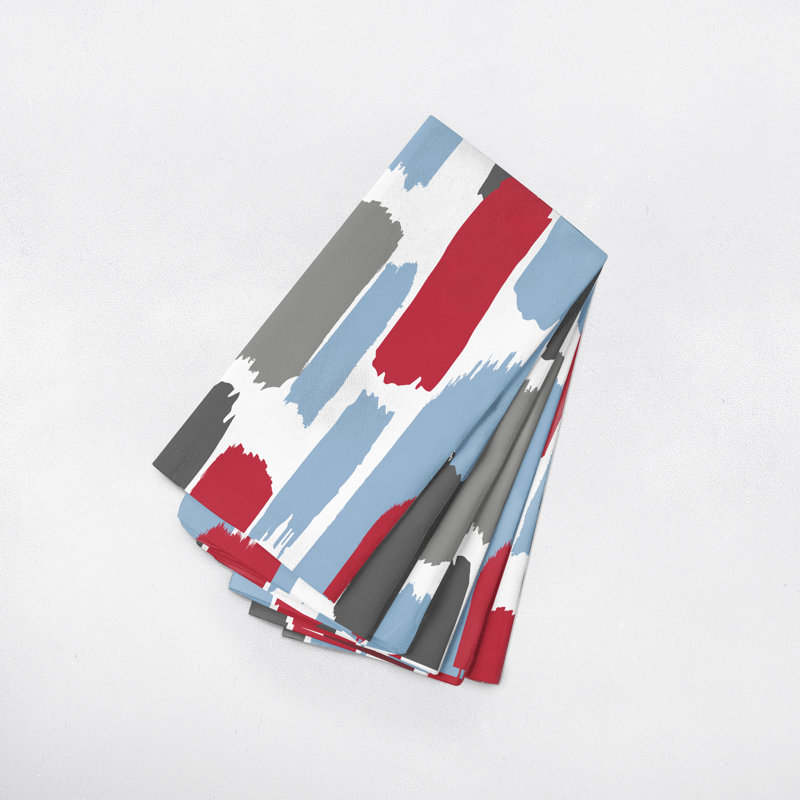 Serviette Walentina 17 po, Rouge / Bleu