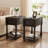 Set Of 2 Narrow End Tables With Drawer And Shelf, Solid Wood Sofa Side Tables, 2-Tier Skinny Table With Storage For Small Space Living Room And Bedroom-319529534-319529473