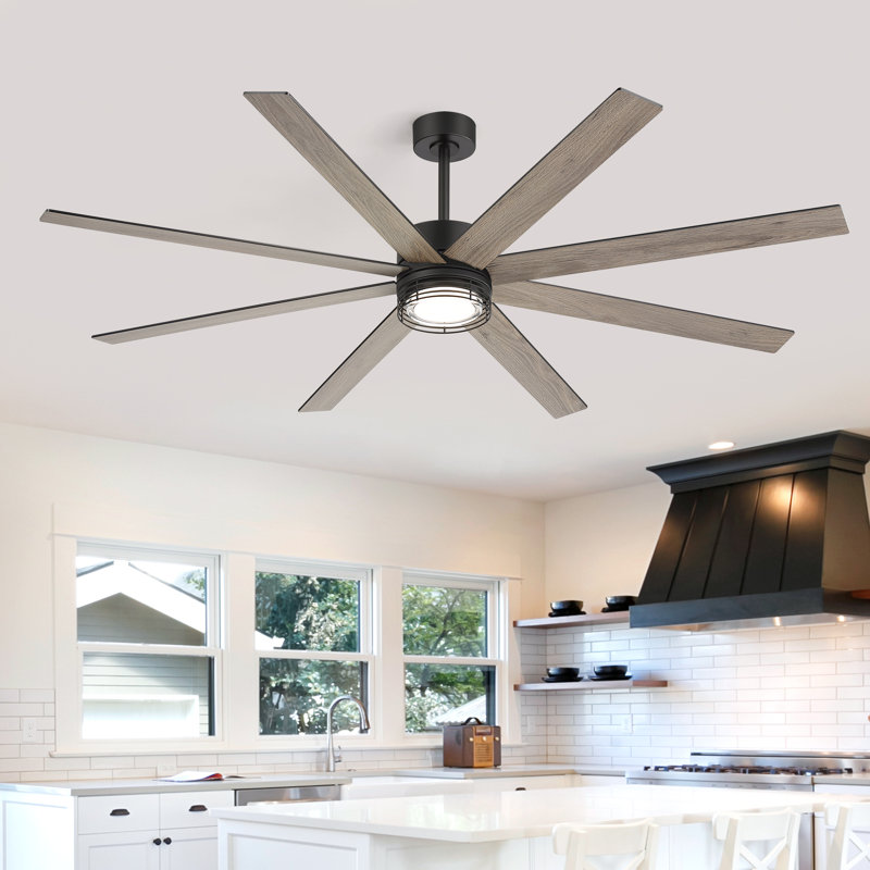 Ventilateur de plafond 52 po / 72 po avec lumière et télécommande, moteur à courant continu, lumière DEL réglable pour une utilisation intérieure couverte à l'extérieur