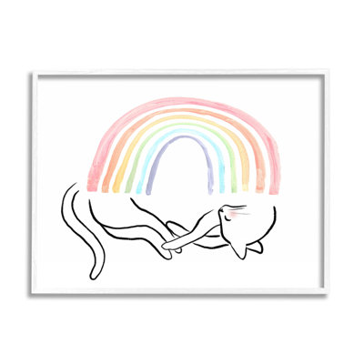 Au-654-Giclée, chat endormi arc-en-ciel, impression