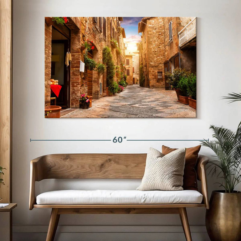 Rue Nicci à Pienza, H 34 po x l 51 po