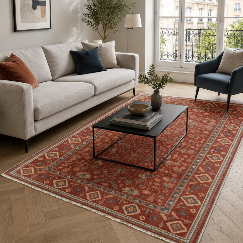 Geometric Cotton and Chenille Flatweave Area Rug, 200 x 300 cm