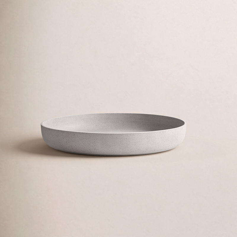 Moon Stoneware Modern & Contemporary Decorative Plate in Concrete, 2.56" H x 15.75" W x 15.75" D