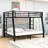 Metal Bunk Bed with Ladders and Guardrails and Slats-1709101782