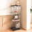 Modern Glass Display Cabinet With LED Lights, Quick-Assembly Antique Cabinet, Tempered Glass Bookshelf, Suitable For Living Room And Bedrooms, 1-Door 3-Shelf-1005172338