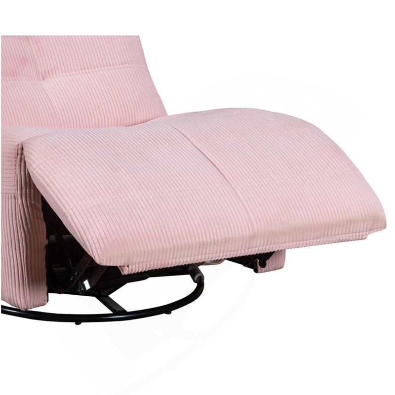 Fauteuil inclinable et oscillant pivotant en velours côtelé l 31 po Giorgia
