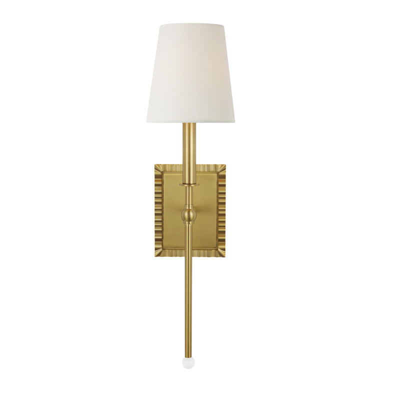 Tavernier Armed Sconce, Burnished Brass