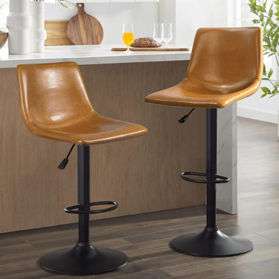 Halima Swivel Adjustable Height Counter Stool with Metal Frame