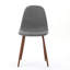 Ensemble de 2 chaises de salle à manger rembourrées en tissu Mid-Century moderne gris clair et noyer foncé