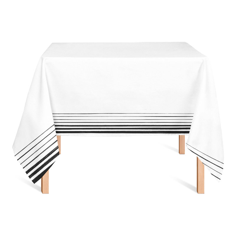 Abdul-Nafi Striped Square Tablecloth, Black