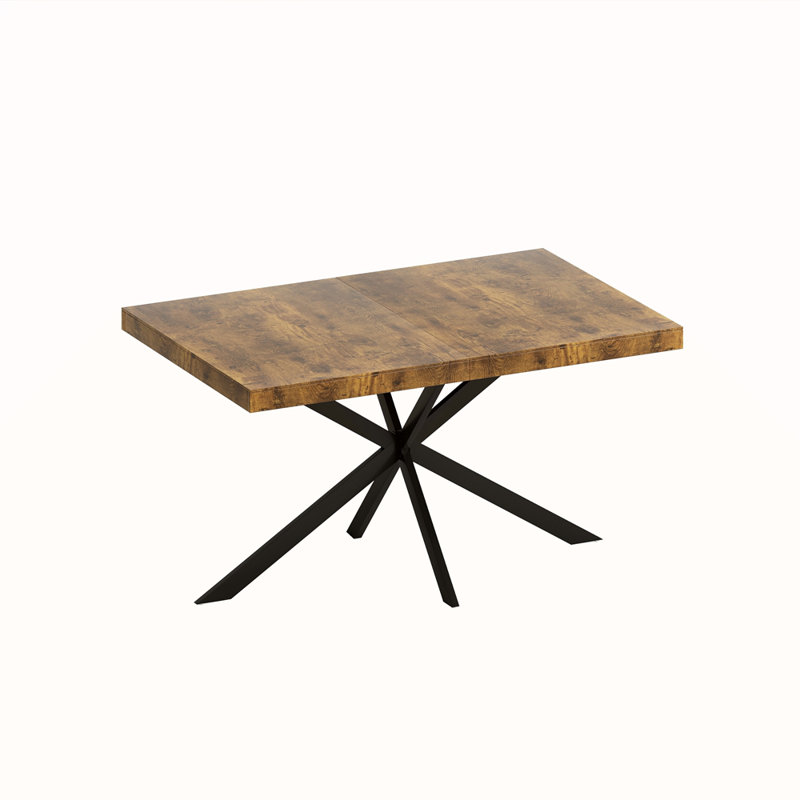 55.11'' - 70.86" Rectangular Stretch Dining Table, Brown/Black