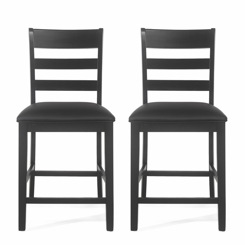 Ensemble de 2 tabourets de comptoir en bois rembourrés Farmhouse