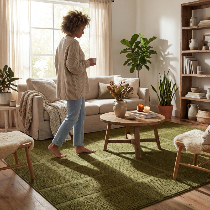  Tapis bohème Cerisse, Green, Rectangle 8'6" x 11'6"