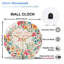 Horloge murale à motif floral «Find Joy Every Moment», horloge murale moderne en verre 12 po