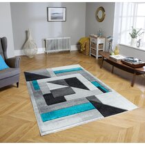 GLORY RUGS Area Rug 2x3 Door Mat Turquoise Geometric Soft Floor Carpet with  Premium Fluffy Texture for Indoor Living Dining Room and Bedroom Area