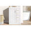 Meuble-lavabo blanc 24 po avec lavabo en céramique, élégance moderne, armoire spacieuse, assemblage facile, robinet de 4 po, trou de déversement