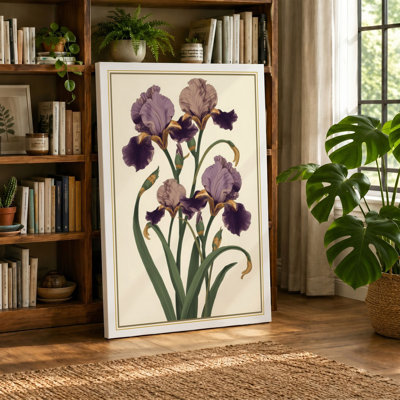 Iris Cluster Botanical - Wrapped Canvas