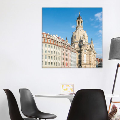 Frauenkirche At The Neumarkt In Dresden by Jan Becke - Wrapped Canvas Print
