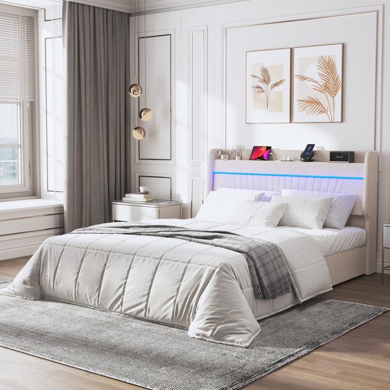 Structure de lit tapissier pour grand lit