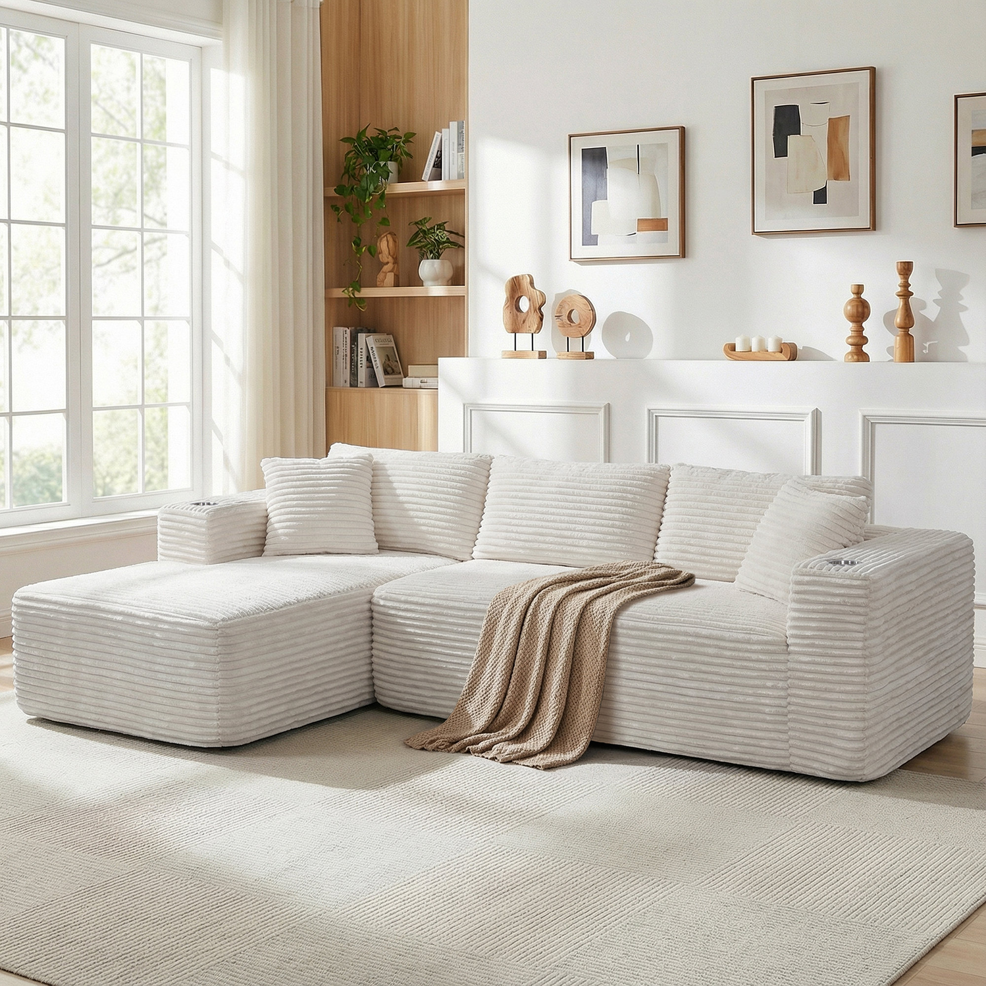 102.3" Cloud-Like Modular Sectional Sofa