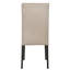 Chaises rétro noires et brun clair (2) - 2 pièces de la salle à manger, sièges latéraux classiques, revêtus de lin, rembourrés de mousse, rectangulaires, avec des pieds en bois fins