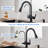 3 Way Kitchen Sink Faucet With Drinking Water Faucet, 2 Handle 3 In 1 Pull Down Kitchen Faucet With Water Filter Purifier Faucets (Brushed Nickel)