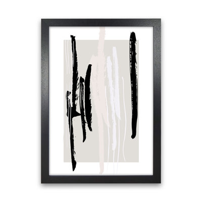 Abstracts Pennellate Linee Grey White Black3 by Planeta444 - Print