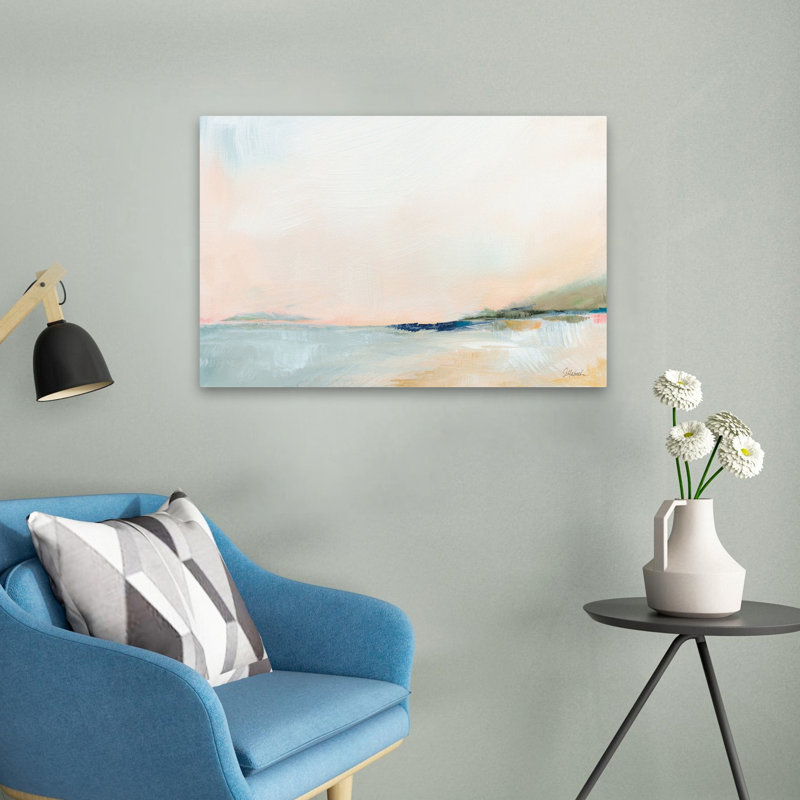 Bord de mer et plage à ciel ouvert au-dessus de l'eau, H 24 po x l 16 po
