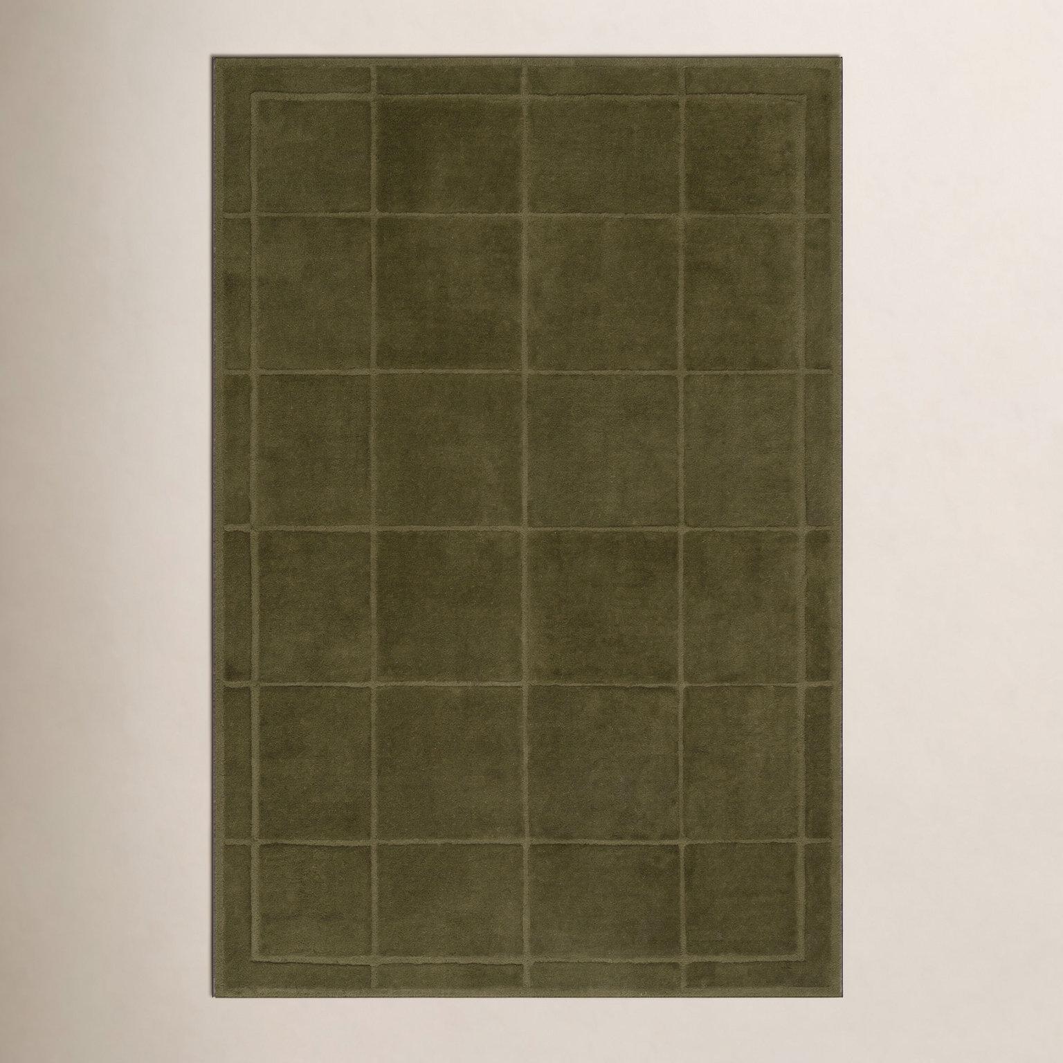 Solid Modern Hand-Tufted Wool Rug, Rectangle 7'6" x 9'6"