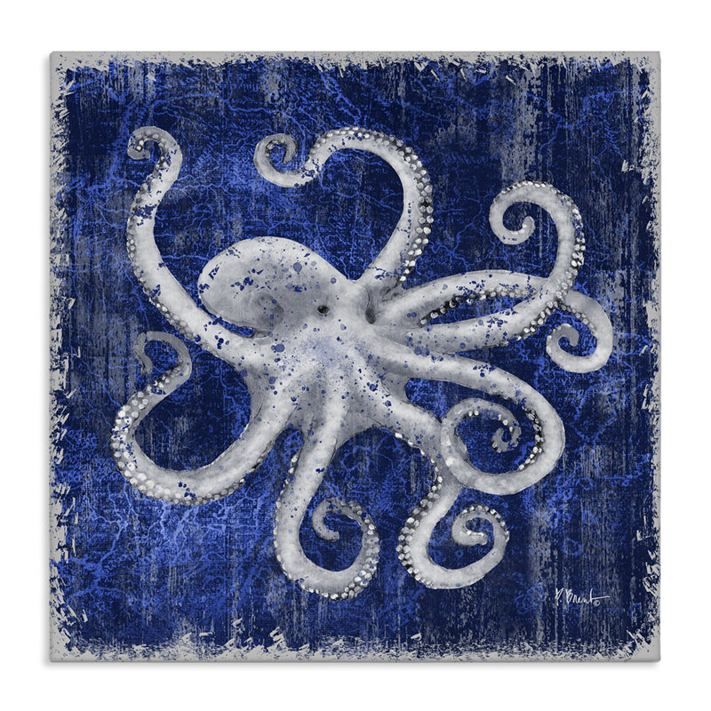  «Rustic Indigo Octopus» par Paul Brent, H 24 po x l 24 po