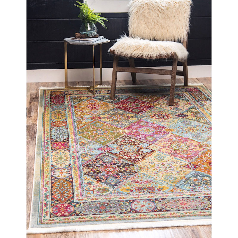 Folmar Geometric Indoor Rug, Rectangle 5'5" x 8'