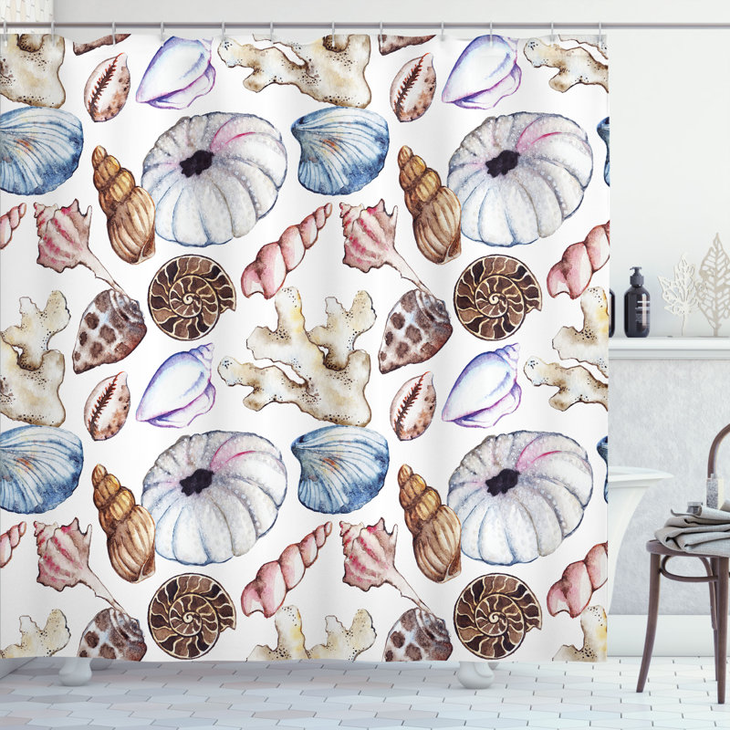 Shower Curtain with Hooks Included, 70"H x 69"W
