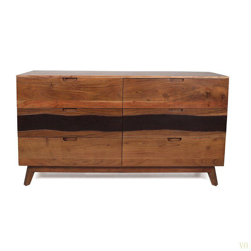 59X16.5X31" Six Drawer Sideboard, Wood Credenza/Cabinets/Chests/Nightstands