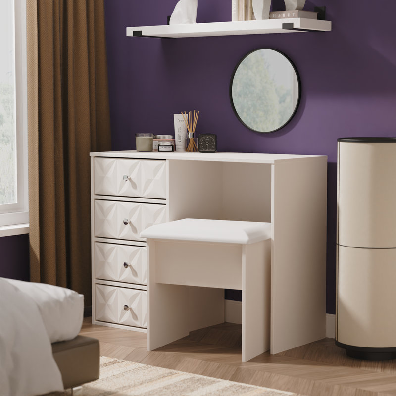 Clintonville 4 Drawer Vanity, Taupe