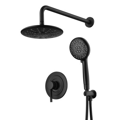 Ensemble de système de douche avec douchette à jet de pluie 9 pouces et filtre à eau dure 9 réglages