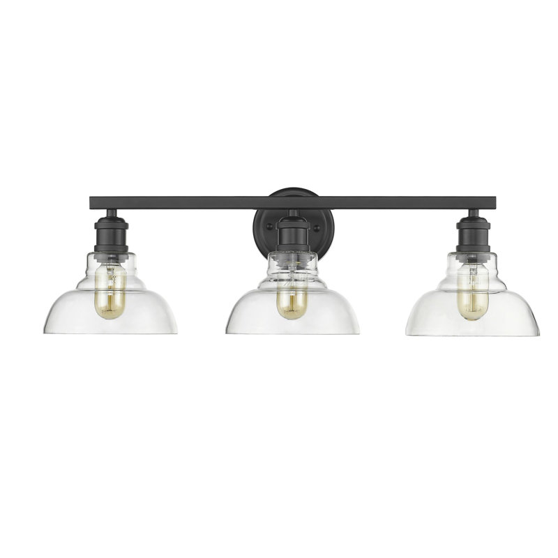 Searcy 3 - Light Dimmable Vanity Light, Clear Glass, Matte Black