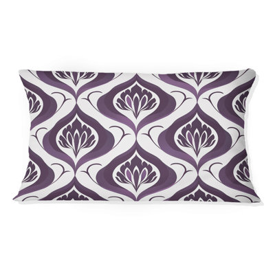 Coussin lombaire mauve blanc damassé Elegance IV