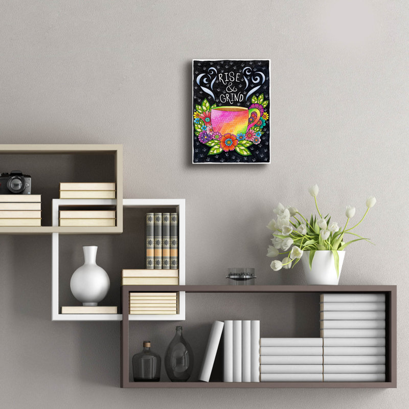 «Rise & Grind» par Hello Angel, art mural en verre acrylique, H 16 po x l 12 po