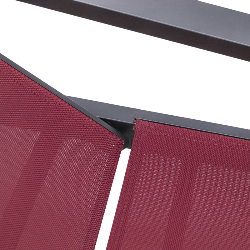 Marlin Burgundy Aluminum Outdoor Chaise Lounge Set with Fire Pit