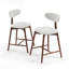 Tabouret de bar pivotant rembourré en mélange de coton avec dossier incurvé-1197744945