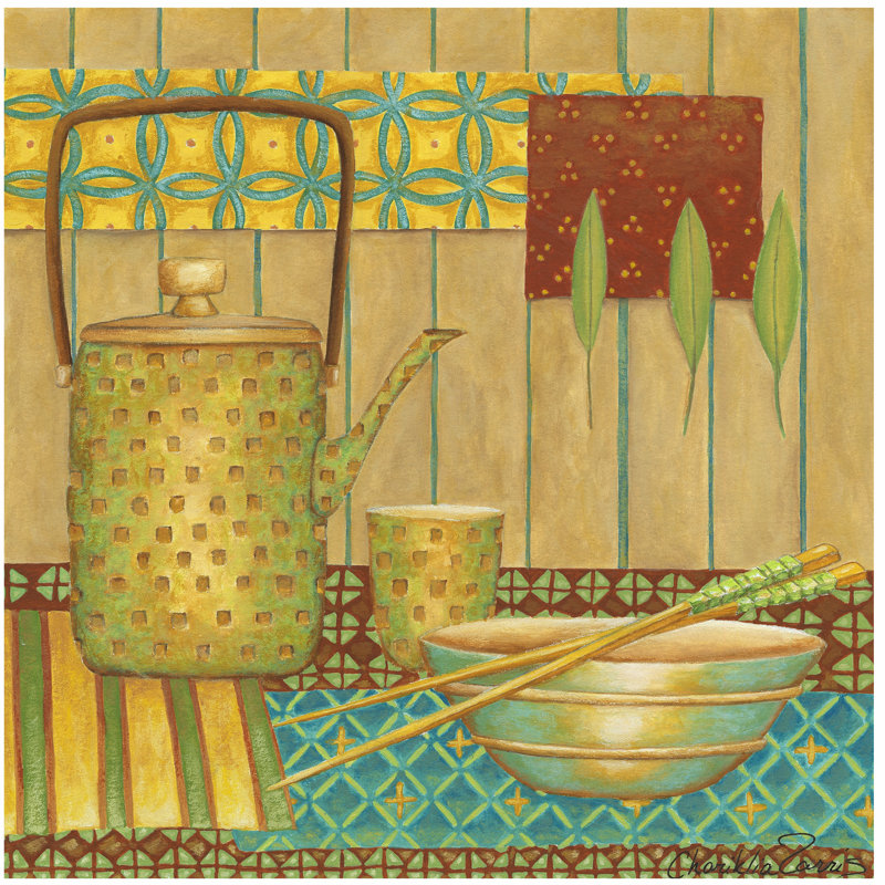 Willow Tea Pot by Chariklia Zarris - Wrapped Canvas Painting, 30cm H x 30cm W x 3.8cm D