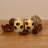 Battery Operated LED Glass Candles with 3D Wick Flame, Paw Prints - 2 Piece