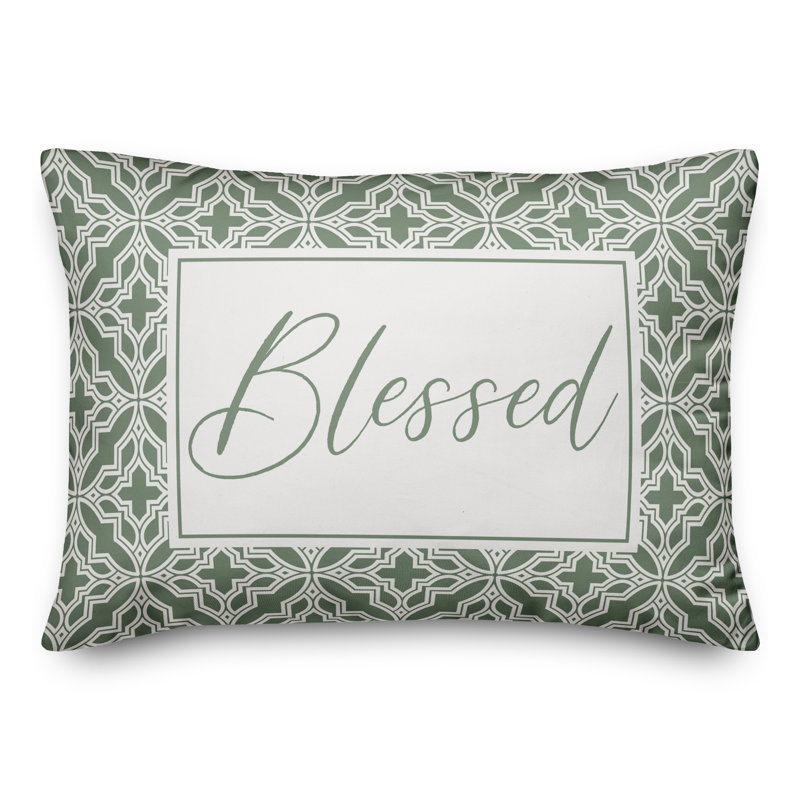 Housse de coussin rectangulaire d'extérieur Blfo Quatrefoils, Vert