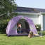 Outsunny 3-4 Person Camping Tent Easy Set Up Dome Tent Purple