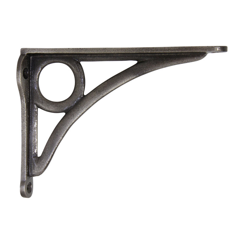 Équerre de tablette en fer, Nickel antique