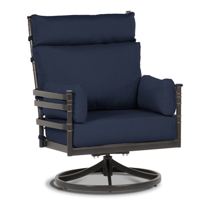 Lancaster High Back Deep Seating Swivel Chair, Spectrum Indigo Sunbrella® Plainweave